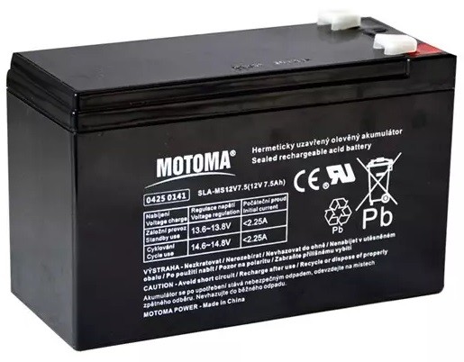 Batria oloven 12V 7.5Ah MOTOMA (konektor 6,35 mm)