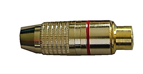 CINCH zdka kovov zlacen,kabel 4-5mm,erven pr