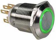 Tlatko OFF-(ON) 250V/5A,zelen LED prosvtlen