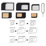 Adapter SIM karet 4v1 z nanoSIM na microSIM a mini
