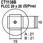 Nástavec na vyfoukávačku PLCC 52pin 19x19mm Nástavec na vyfoukávačku PLCC 52pin 19x19mm