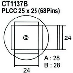 Nástavec na vyfoukávačku PLCC 68pin 24x24mm Nástavec na vyfoukávačku PLCC 68pin 24x24mm